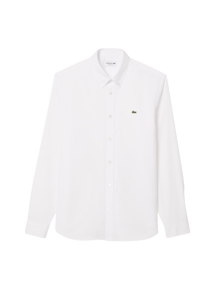 LACOSTE Regular Fit Cotton Shirt White - MAISONDEFASHION.COM