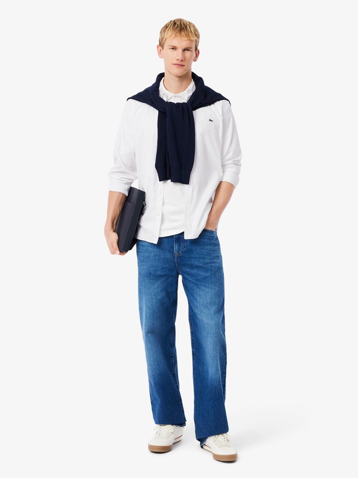 LACOSTE Regular Fit Cotton Shirt White - MAISONDEFASHION.COM
