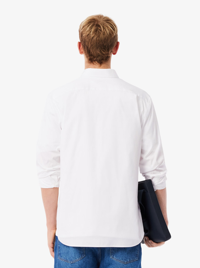 LACOSTE Regular Fit Cotton Shirt White - MAISONDEFASHION.COM