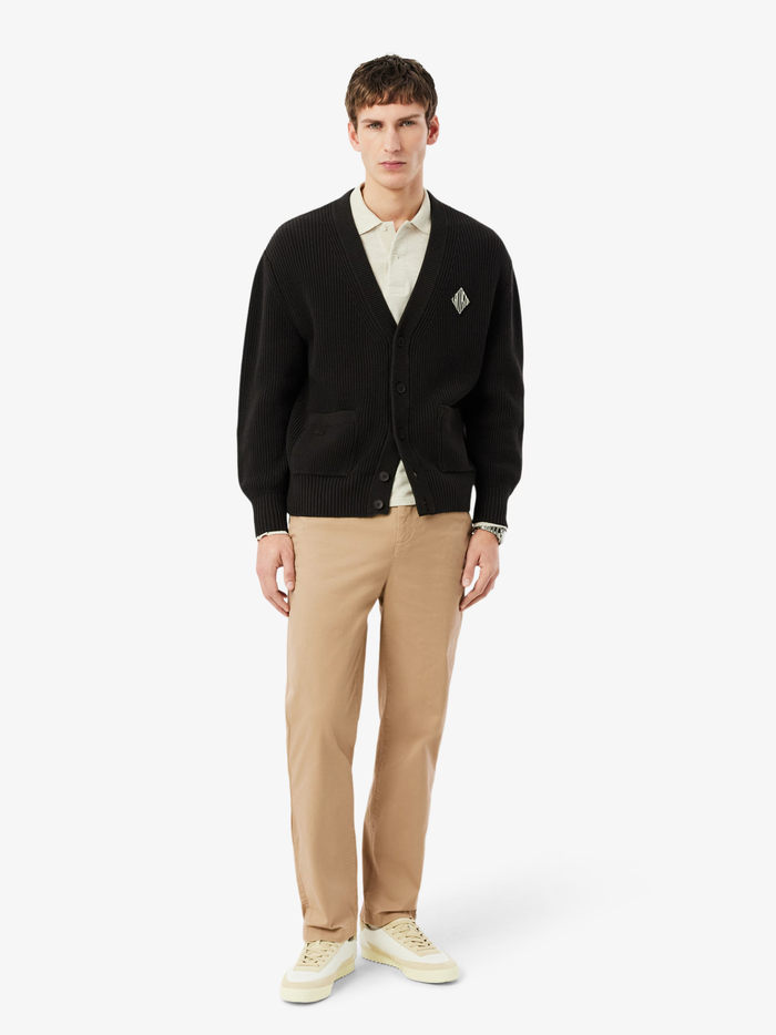 LACOSTE Regular Fit Cotton Twill Chino Pants Beige - MAISONDEFASHION.COM