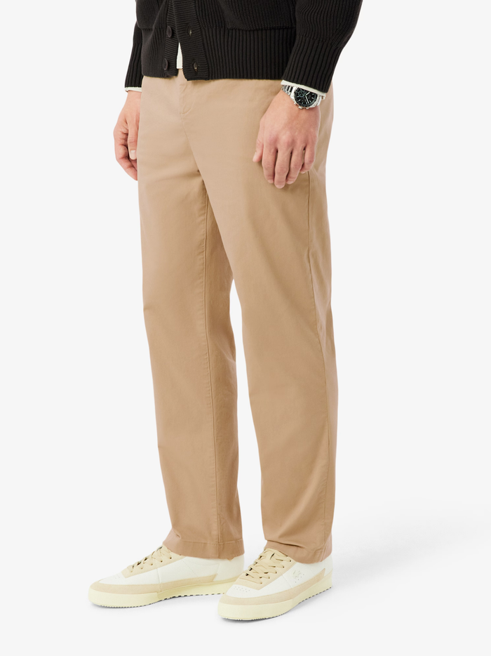 LACOSTE Regular Fit Cotton Twill Chino Pants Beige - MAISONDEFASHION.COM