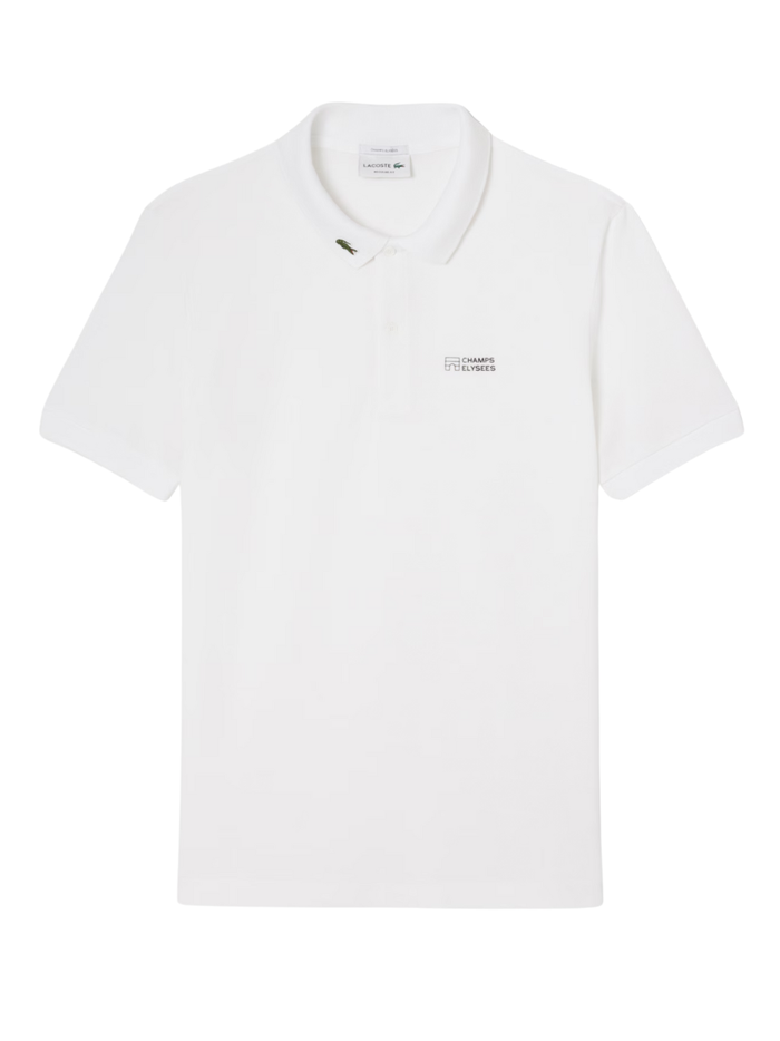 LACOSTE Regular Fit L.12.12 Champs-Élysées Edition Polo Shirt White - MAISONDEFASHION.COM
