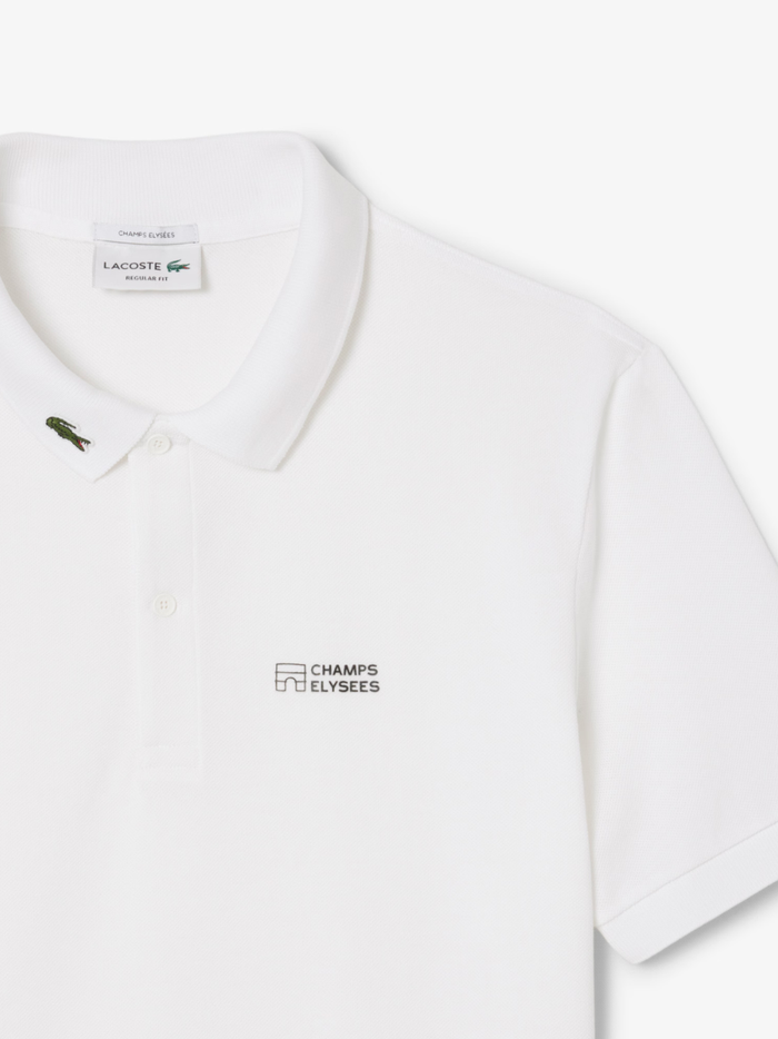 LACOSTE Regular Fit L.12.12 Champs-Élysées Edition Polo Shirt White - MAISONDEFASHION.COM