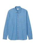 LACOSTE Regular Fit Lightweight Denim Shirt Blue - MAISONDEFASHION.COM