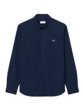 LACOSTE Regular Fit Lightweight Poplin Shirt Midnight Blue - MAISONDEFASHION.COM
