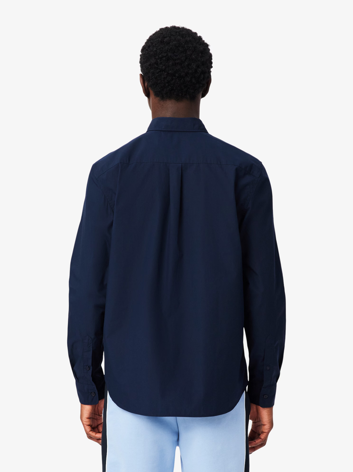 LACOSTE Regular Fit Lightweight Poplin Shirt Midnight Blue - MAISONDEFASHION.COM