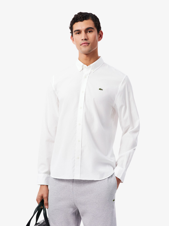 LACOSTE Regular Fit Lightweight Poplin Shirt White