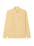 LACOSTE Regular Fit Linen Shirt Jaune - MAISONDEFASHION.COM