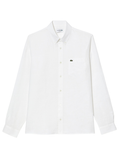 LACOSTE Regular Fit Linen Shirt White - MAISONDEFASHION.COM