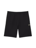 LACOSTE Regular Fit Logo Stripe Fleece Shorts Black - MAISONDEFASHION.COM