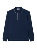 LACOSTE Regular Fit Long Sleeved Paris Polo Shirt Navy Blue
