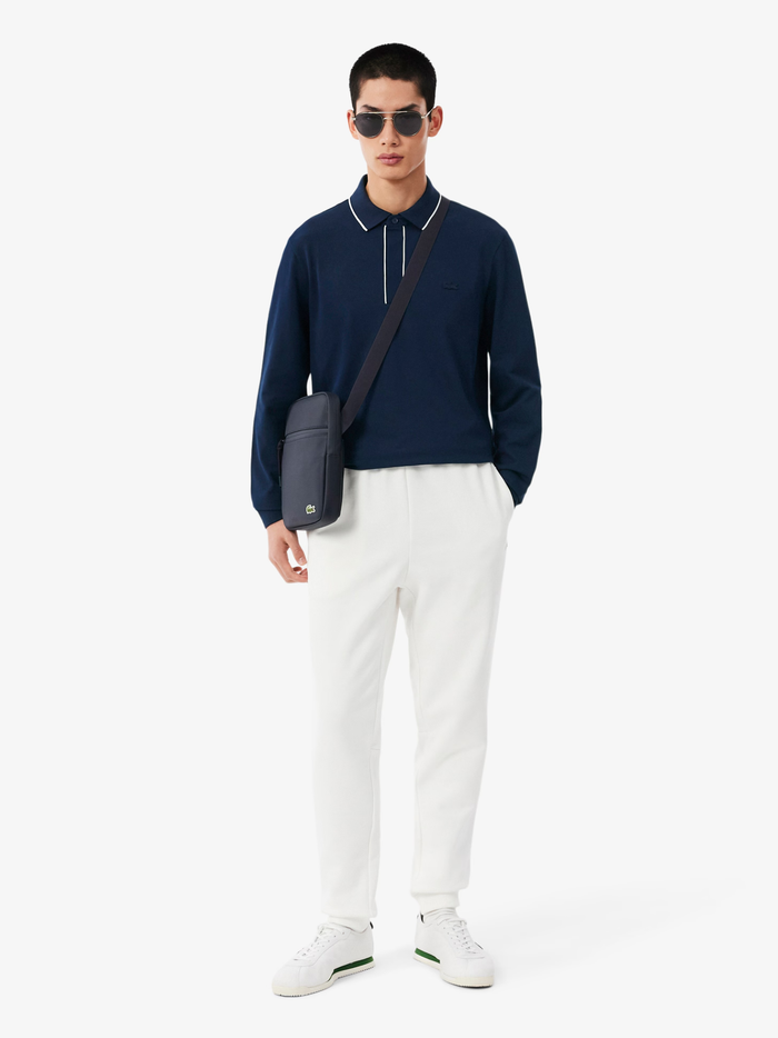 LACOSTE Regular Fit Long Sleeved Paris Polo Shirt Navy Blue