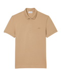LACOSTE Regular Fit Paris Stretch Piqué Polo Shirt Beige - MAISONDEFASHION.COM