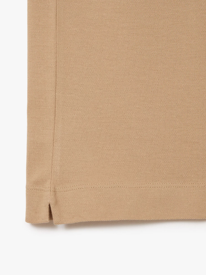 LACOSTE Regular Fit Paris Stretch Piqué Polo Shirt Beige - MAISONDEFASHION.COM