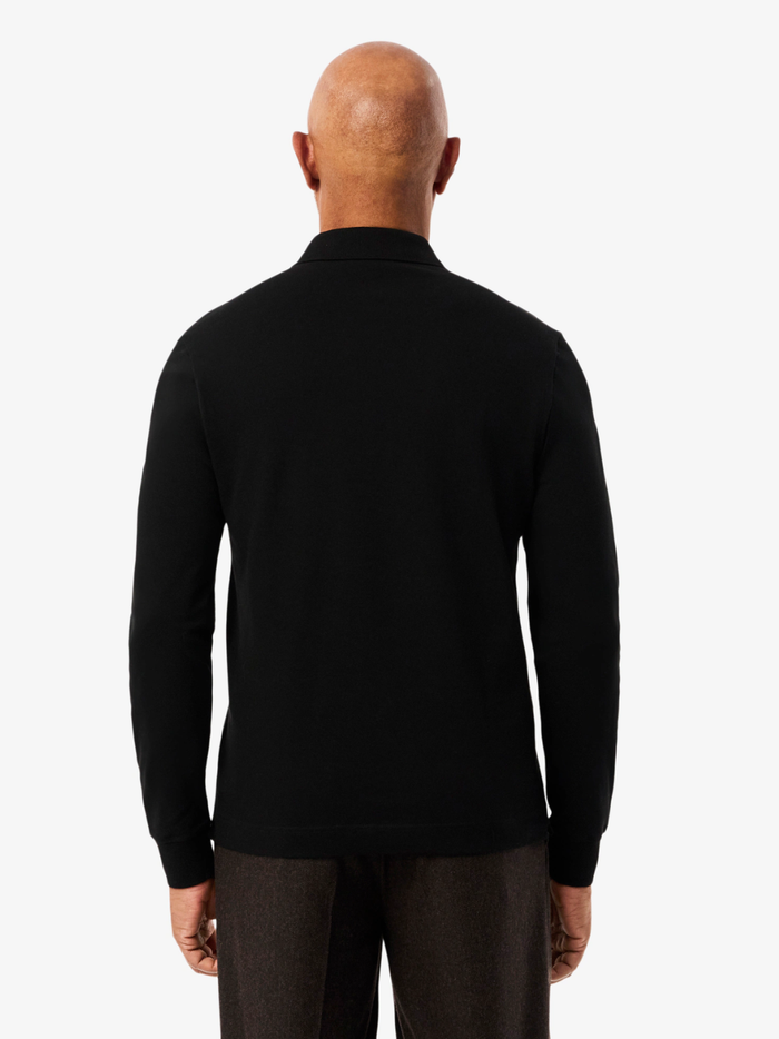 LACOSTE Regular Fit Paris Stretch Piqué Polo Shirt Black - MAISONDEFASHION.COM
