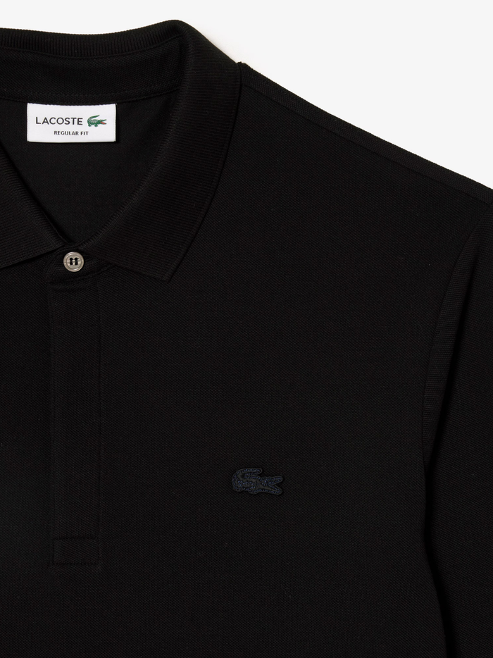 LACOSTE Regular Fit Paris Stretch Piqué Polo Shirt Black - MAISONDEFASHION.COM