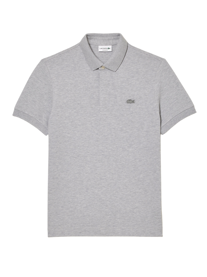 LACOSTE Regular Fit Paris Stretch Piqué Polo Shirt Grey - MAISONDEFASHION.COM