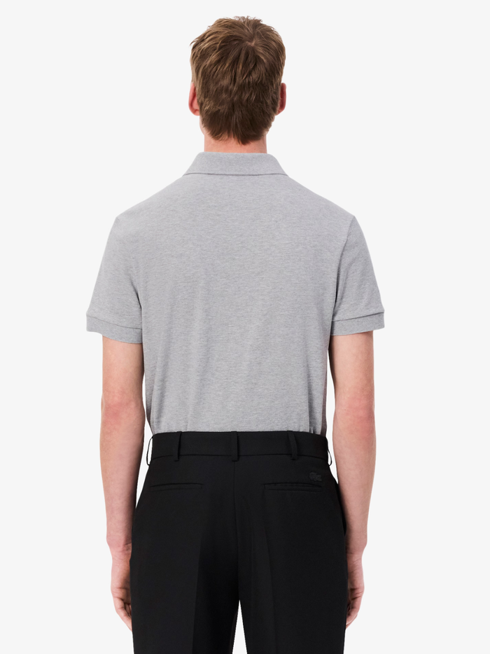 LACOSTE Regular Fit Paris Stretch Piqué Polo Shirt Grey - MAISONDEFASHION.COM