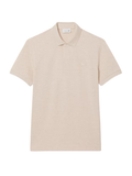 LACOSTE Regular Fit Paris Stretch Piqué Polo Shirt Heathered Grey Beige - MAISONDEFASHION.COM