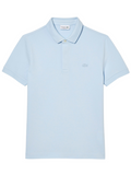 Light blue polo shirt with brand logo on a white background
