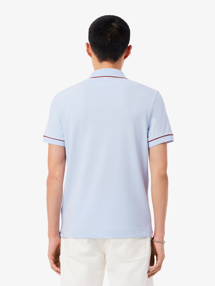 LACOSTE Regular Fit Paris Stretch Piqué Polo Shirt Light Blue - MAISONDEFASHION.COM