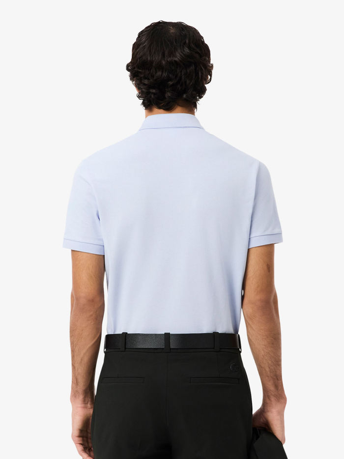 LACOSTE Regular Fit Paris Stretch Piqué Polo Shirt Light Blue - MAISONDEFASHION.COM
