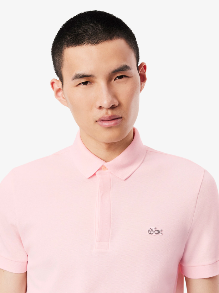 LACOSTE Regular Fit Paris Stretch Piqué Polo Shirt Light Pink - MAISONDEFASHION.COM