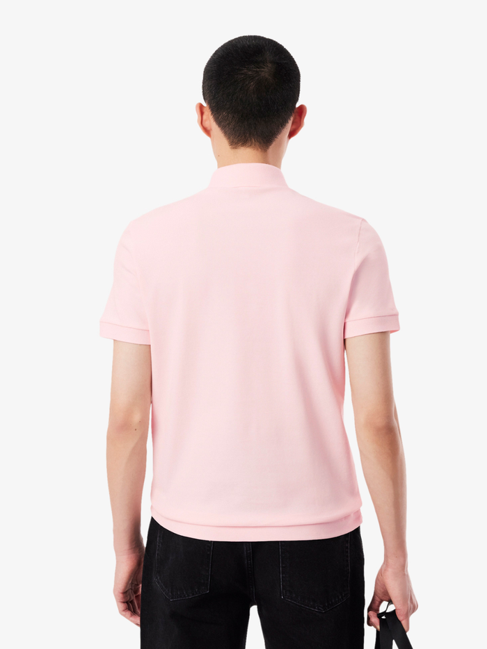 LACOSTE Regular Fit Paris Stretch Piqué Polo Shirt Light Pink - MAISONDEFASHION.COM