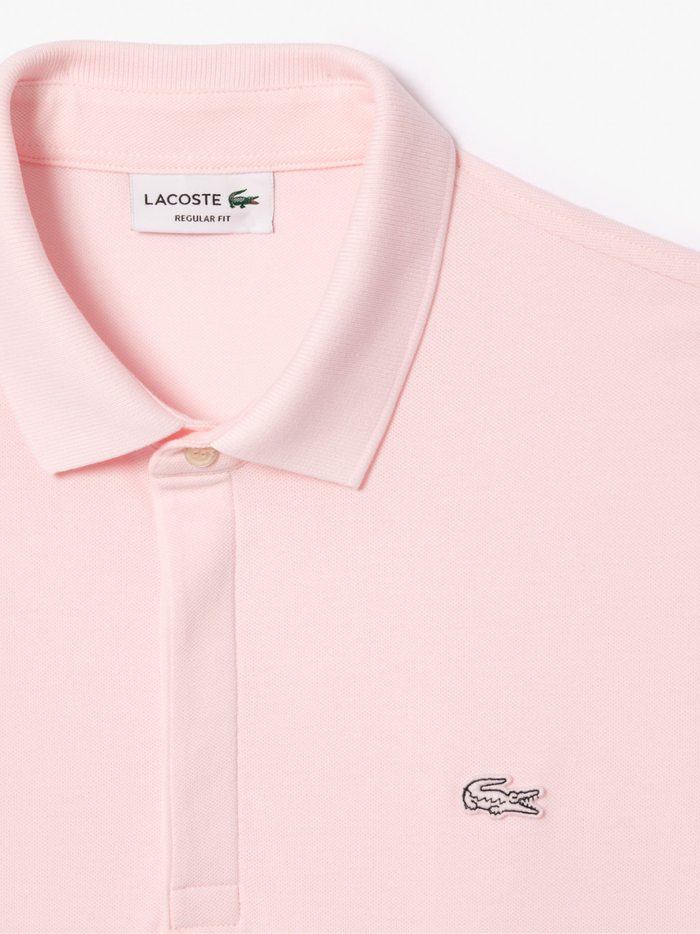 LACOSTE Regular Fit Paris Stretch Piqué Polo Shirt Light Pink - MAISONDEFASHION.COM