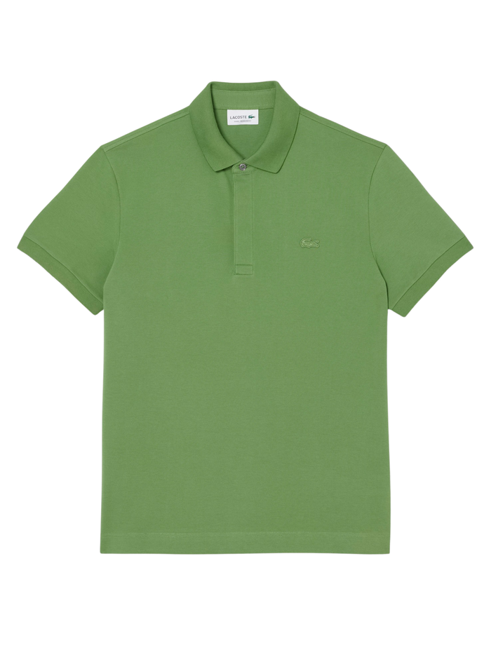 LACOSTE Regular Fit Paris Stretch Piqué Polo Shirt Lime Green - MAISONDEFASHION.COM