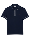 LACOSTE Regular Fit Paris Stretch Piqué Polo Shirt Midnight Blue - MAISONDEFASHION.COM