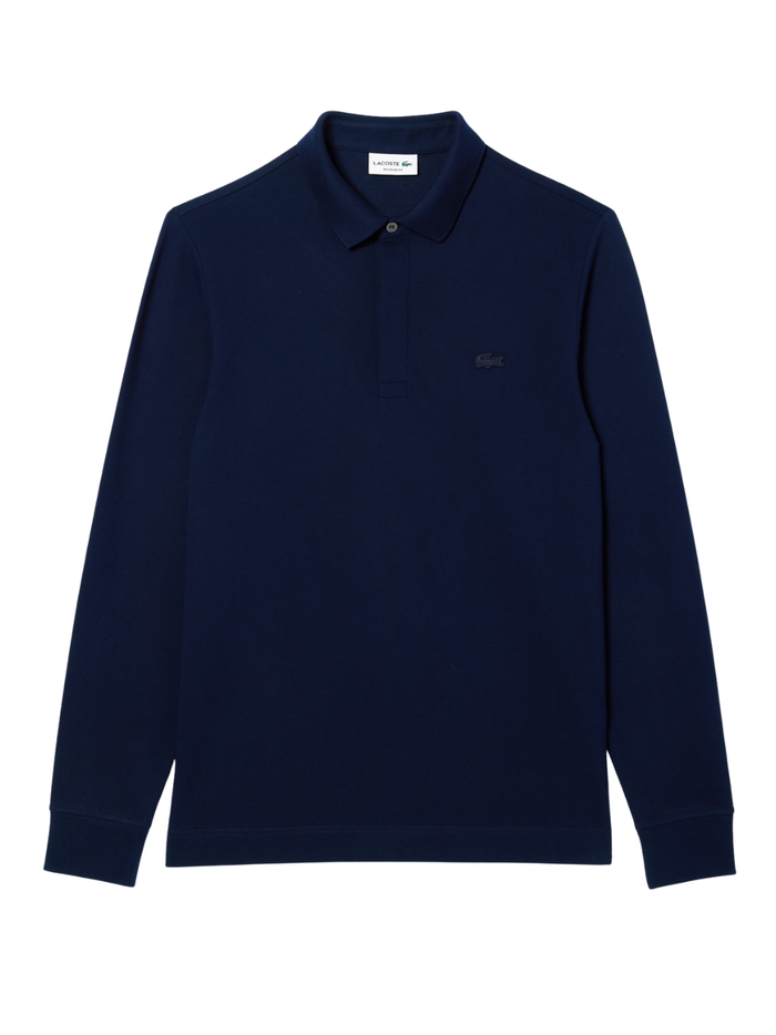 LACOSTE Regular Fit Paris Stretch Piqué Polo Shirt Midnight Blue - MAISONDEFASHION.COM