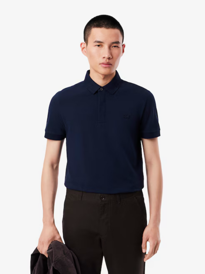LACOSTE Regular Fit Paris Stretch Piqué Polo Shirt Midnight Blue - MAISONDEFASHION.COM