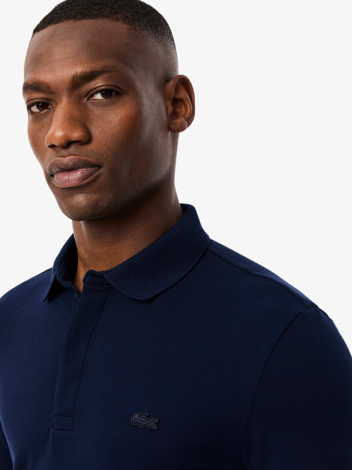 LACOSTE Regular Fit Paris Stretch Piqué Polo Shirt Midnight Blue - MAISONDEFASHION.COM
