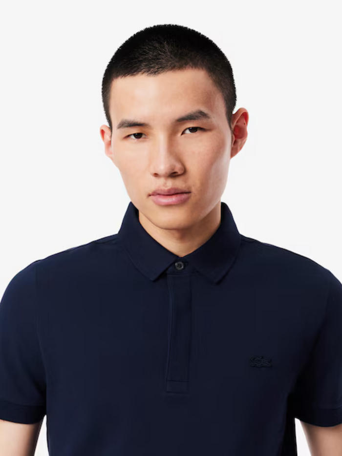 LACOSTE Regular Fit Paris Stretch Piqué Polo Shirt Midnight Blue - MAISONDEFASHION.COM