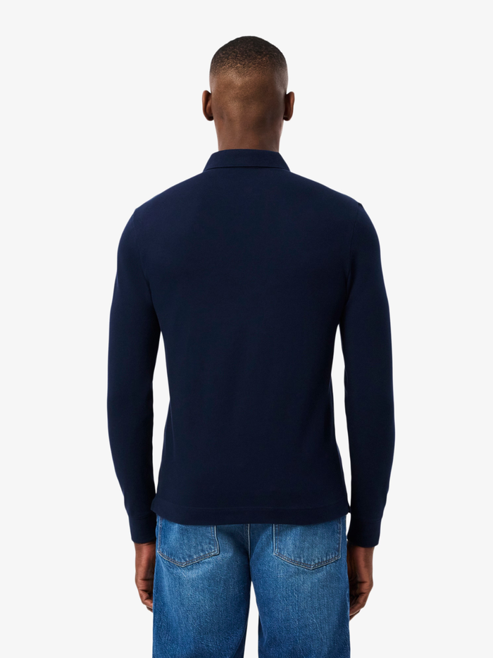 LACOSTE Regular Fit Paris Stretch Piqué Polo Shirt Midnight Blue - MAISONDEFASHION.COM