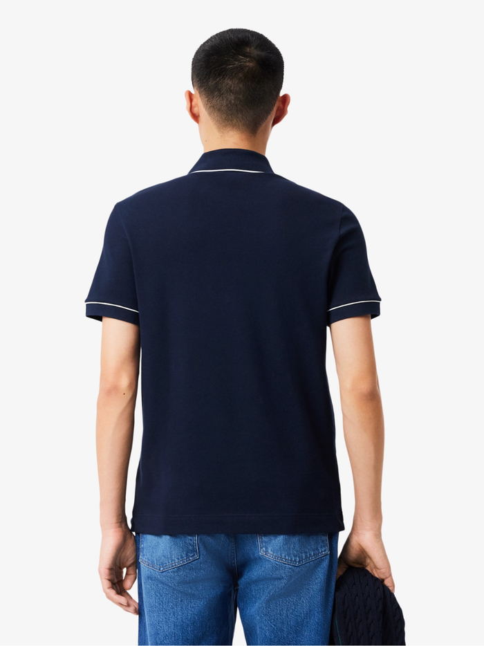 LACOSTE Regular Fit Paris Stretch Piqué Polo Shirt Midnight Blue - MAISONDEFASHION.COM
