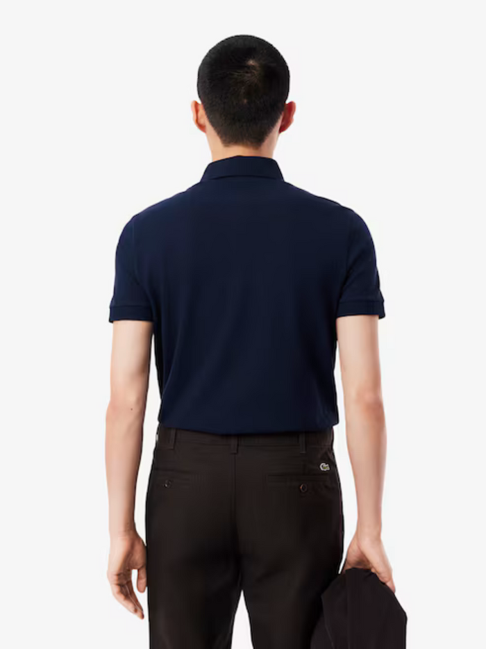 LACOSTE Regular Fit Paris Stretch Piqué Polo Shirt Midnight Blue - MAISONDEFASHION.COM