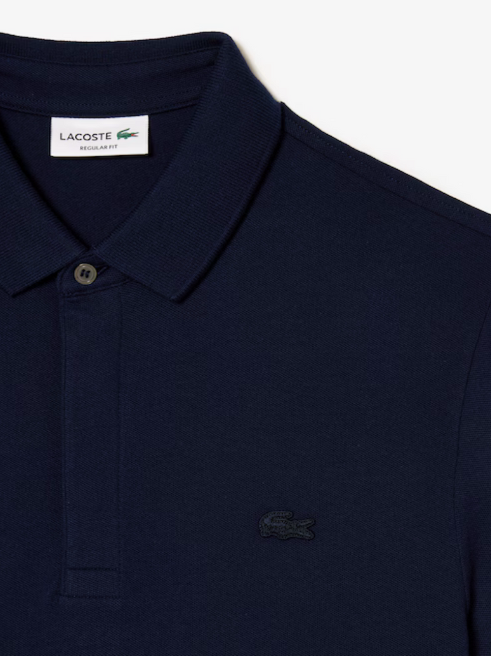 LACOSTE Regular Fit Paris Stretch Piqué Polo Shirt Midnight Blue - MAISONDEFASHION.COM