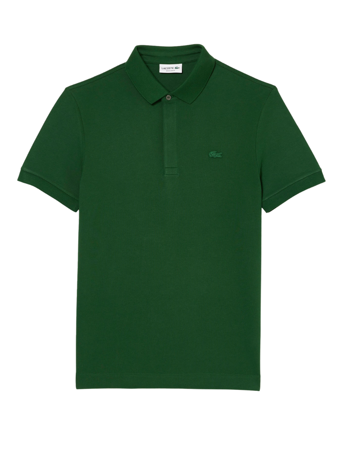 LACOSTE Regular Fit Paris Stretch Piqué Polo Shirt Pine Green - MAISONDEFASHION.COM