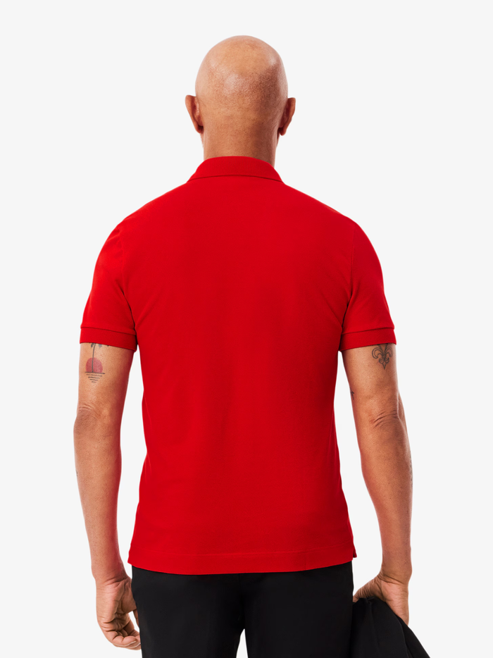 LACOSTE Regular Fit Paris Stretch Piqué Polo Shirt Red - MAISONDEFASHION.COM