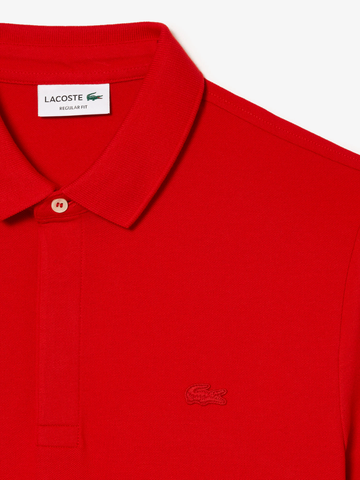 LACOSTE Regular Fit Paris Stretch Piqué Polo Shirt Red - MAISONDEFASHION.COM