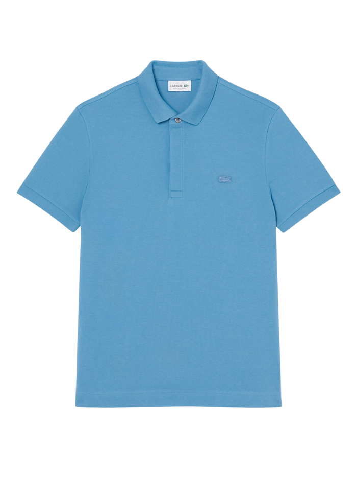 LACOSTE Regular Fit Paris Stretch Piqué Polo Shirt Sky Blue - MAISONDEFASHION.COM
