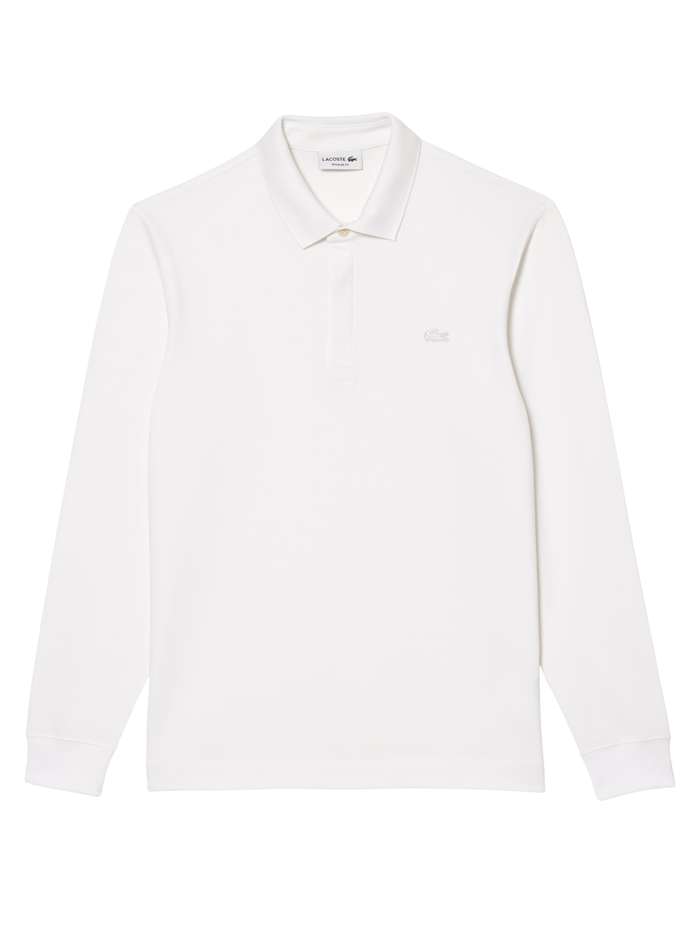 LACOSTE Regular Fit Paris Stretch Piqué Polo Shirt White - MAISONDEFASHION.COM