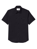 LACOSTE Regular Fit Short Sleeved Cotton Shirt Navy Blue - MAISONDEFASHION.COM