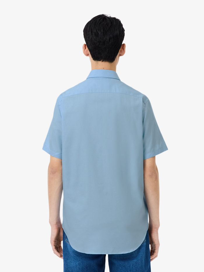 LACOSTE Regular Fit Short Sleeved Cotton Shirt Pale Blue - MAISONDEFASHION.COM