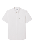 LACOSTE Regular Fit Short Sleeved Oxford Shirt White - MAISONDEFASHION.COM