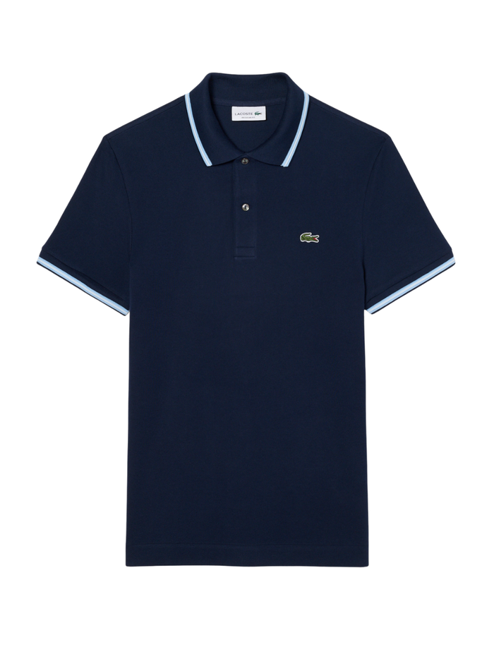 LACOSTE Regular Fit Trim Accent L.12.12 Polo Shirt Midnight Blue - MAISONDEFASHION.COM