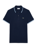LACOSTE Regular Fit Trim Accent L.12.12 Polo Shirt Midnight Blue - MAISONDEFASHION.COM