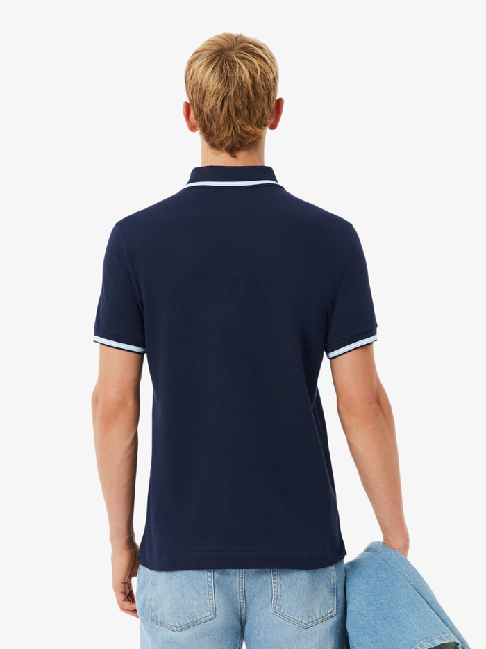 LACOSTE Regular Fit Trim Accent L.12.12 Polo Shirt Midnight Blue - MAISONDEFASHION.COM